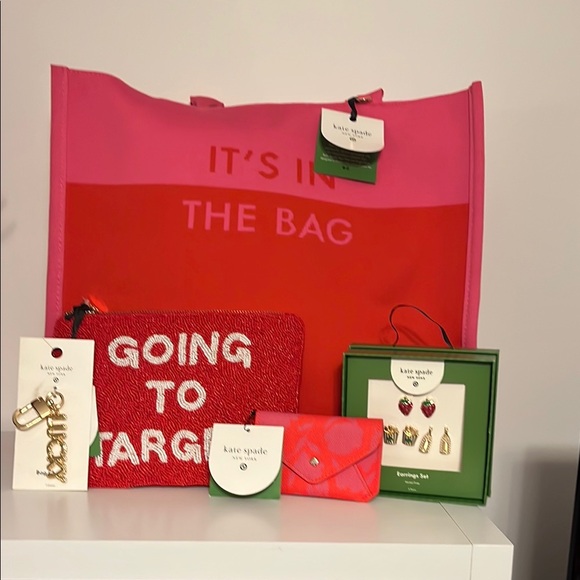 Kate Spade X Target Pink/Red 5 piece Set all items included. - Picture 1 of 3